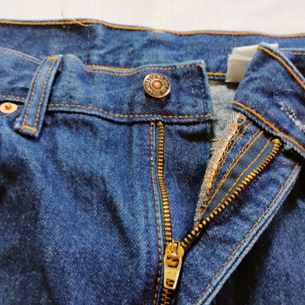 Vintage Levi's 505 Orange Tab Jeans 34x31 Straight Dark Wash 80's Denim - Picture 7 of 16